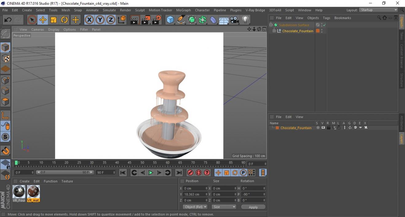 3D Chocolate Fountain model