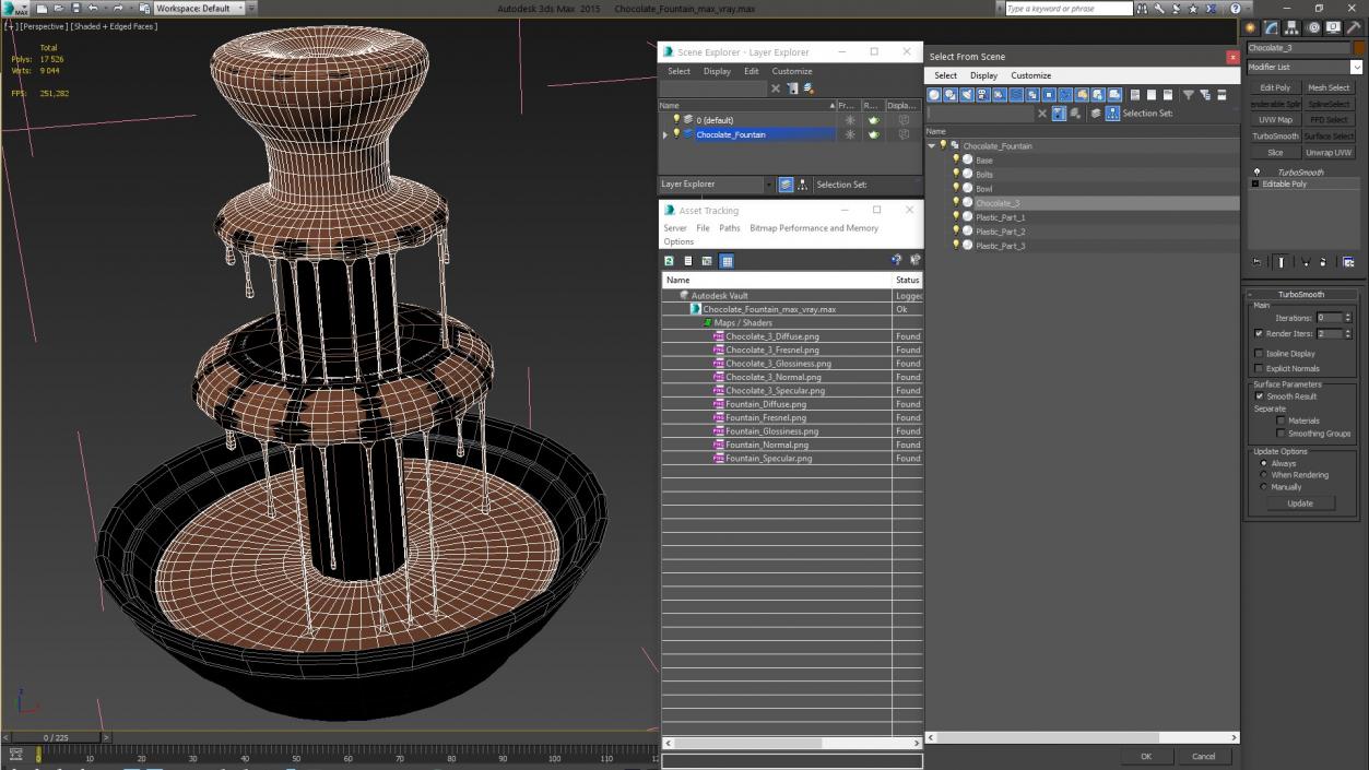 3D Chocolate Fountain model