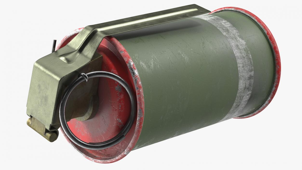 3D model M18 Smoke Grenade Red Old