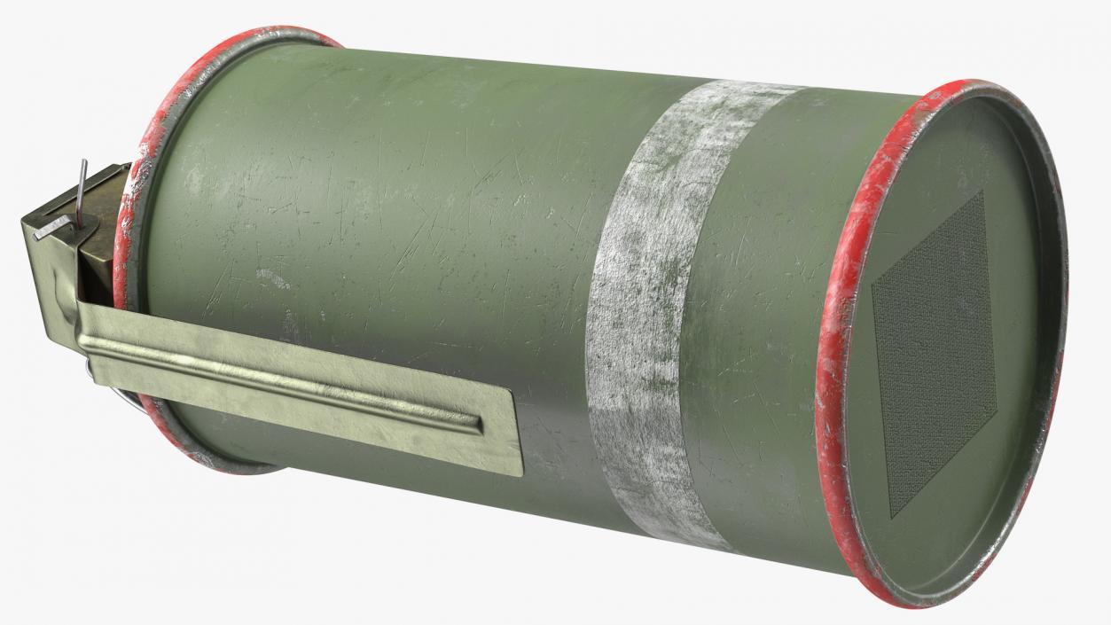 3D model M18 Smoke Grenade Red Old