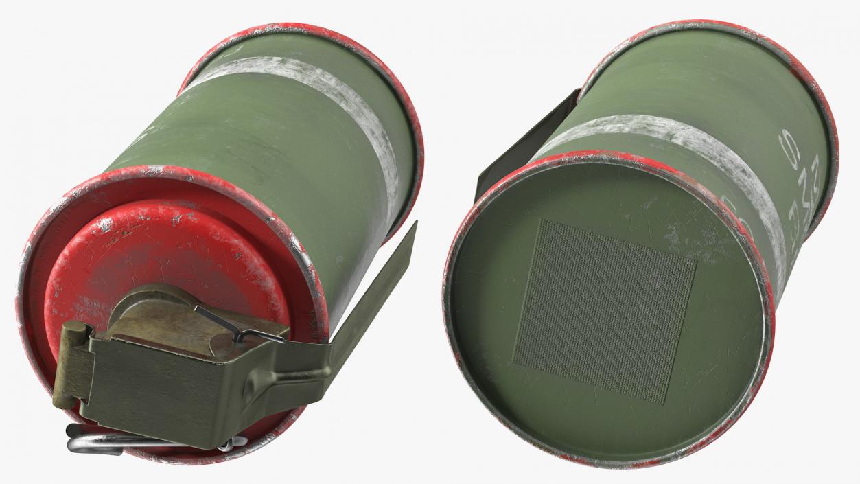 3D model M18 Smoke Grenade Red Old