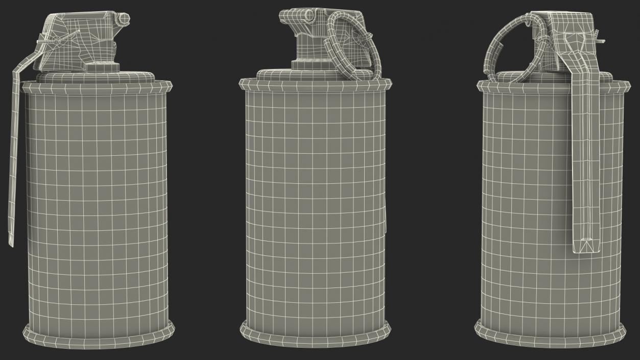 3D model M18 Smoke Grenade Red Old