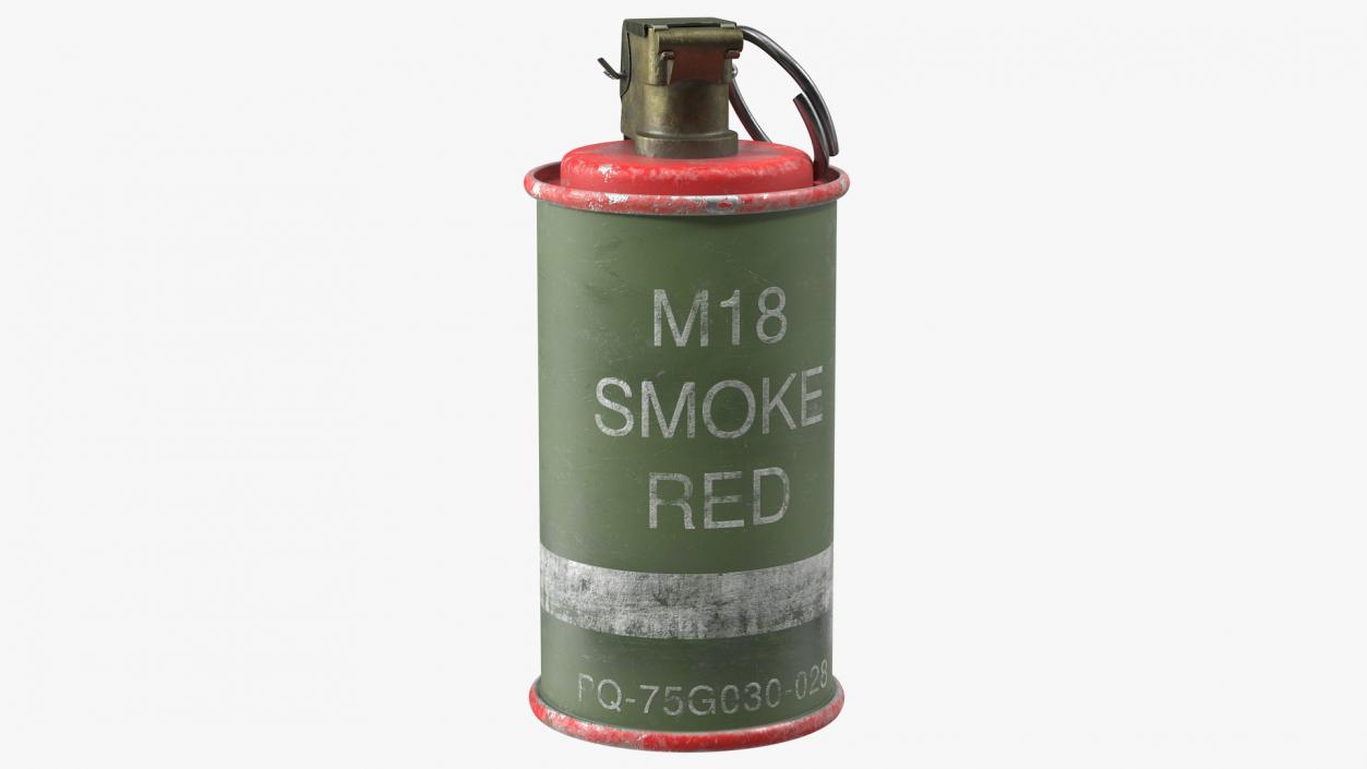 3D model M18 Smoke Grenade Red Old