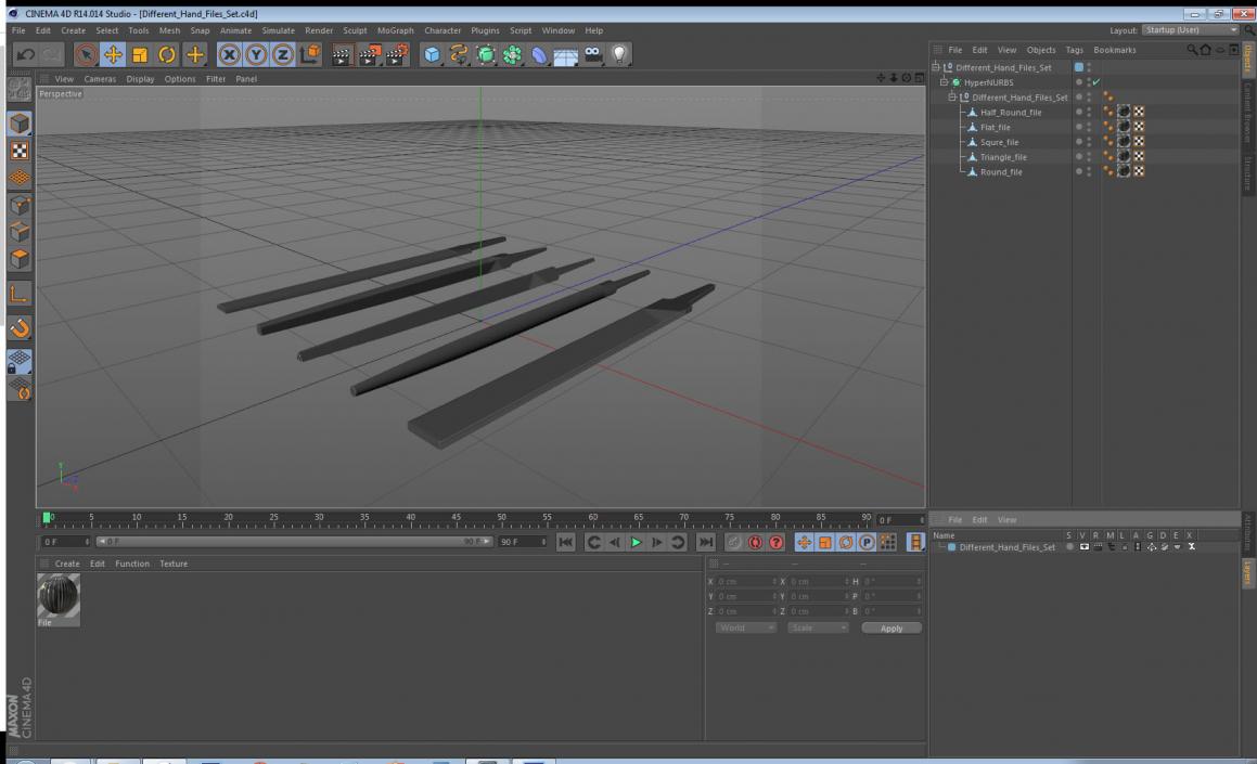 Different Hand Files Set 3D model
