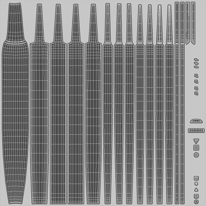 Different Hand Files Set 3D model