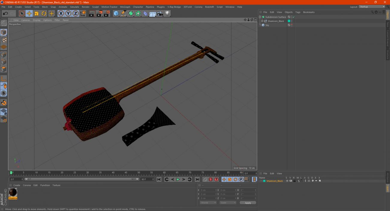 Shamisen Black 3D model