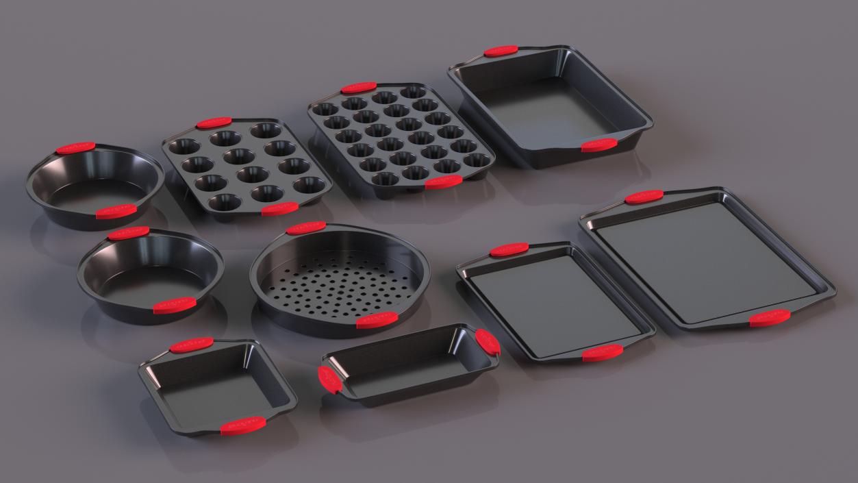 3D Nonstick Bakeware Baking Pans Set model