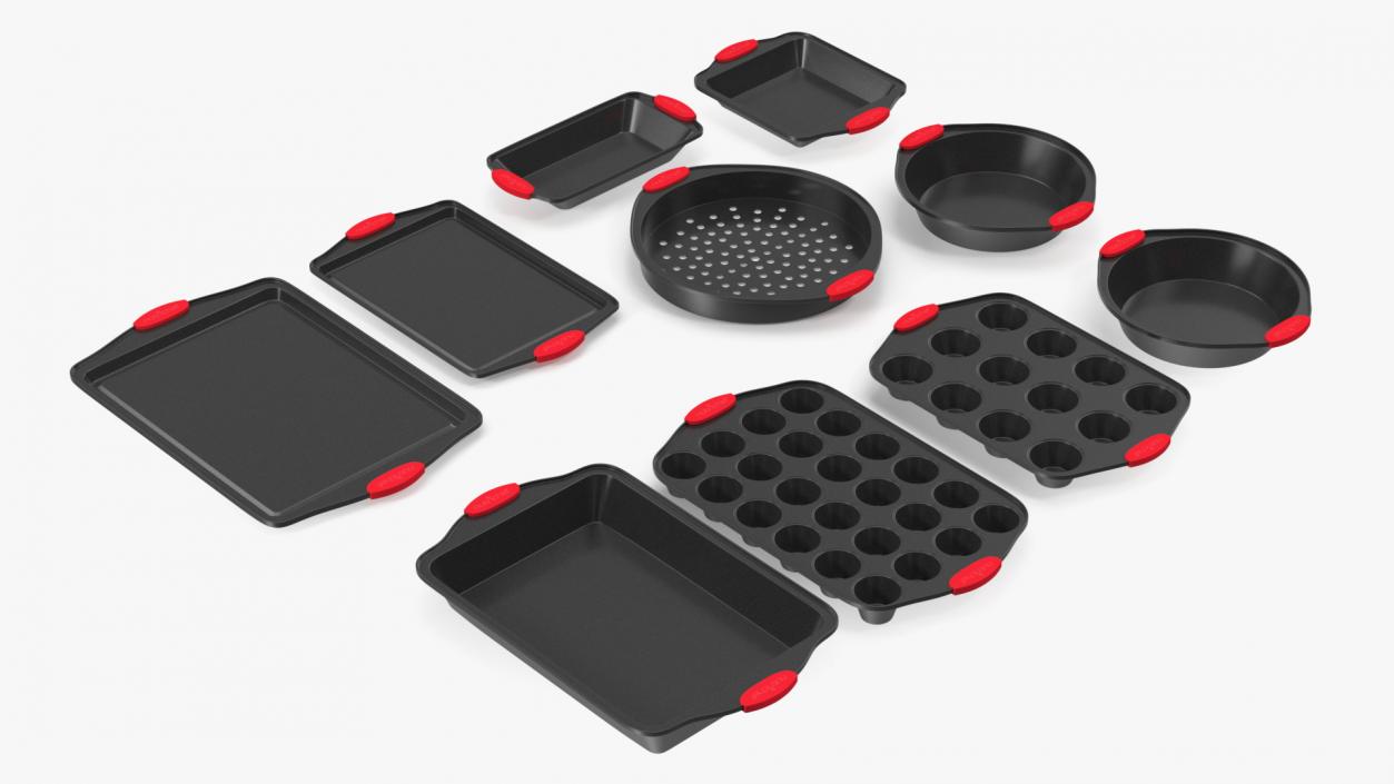 3D Nonstick Bakeware Baking Pans Set model