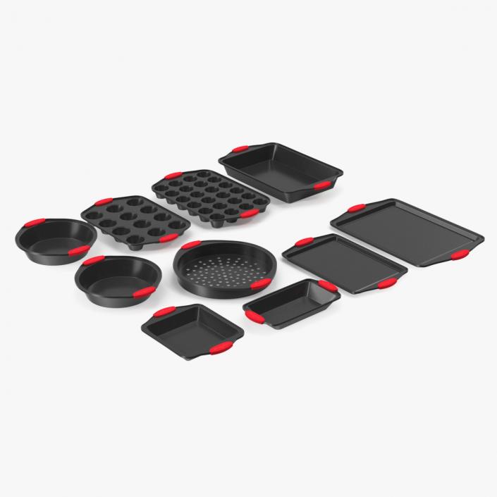 3D Nonstick Bakeware Baking Pans Set model