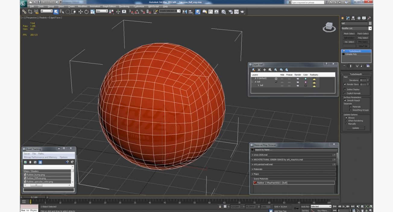 3D Lacrosse Ball model