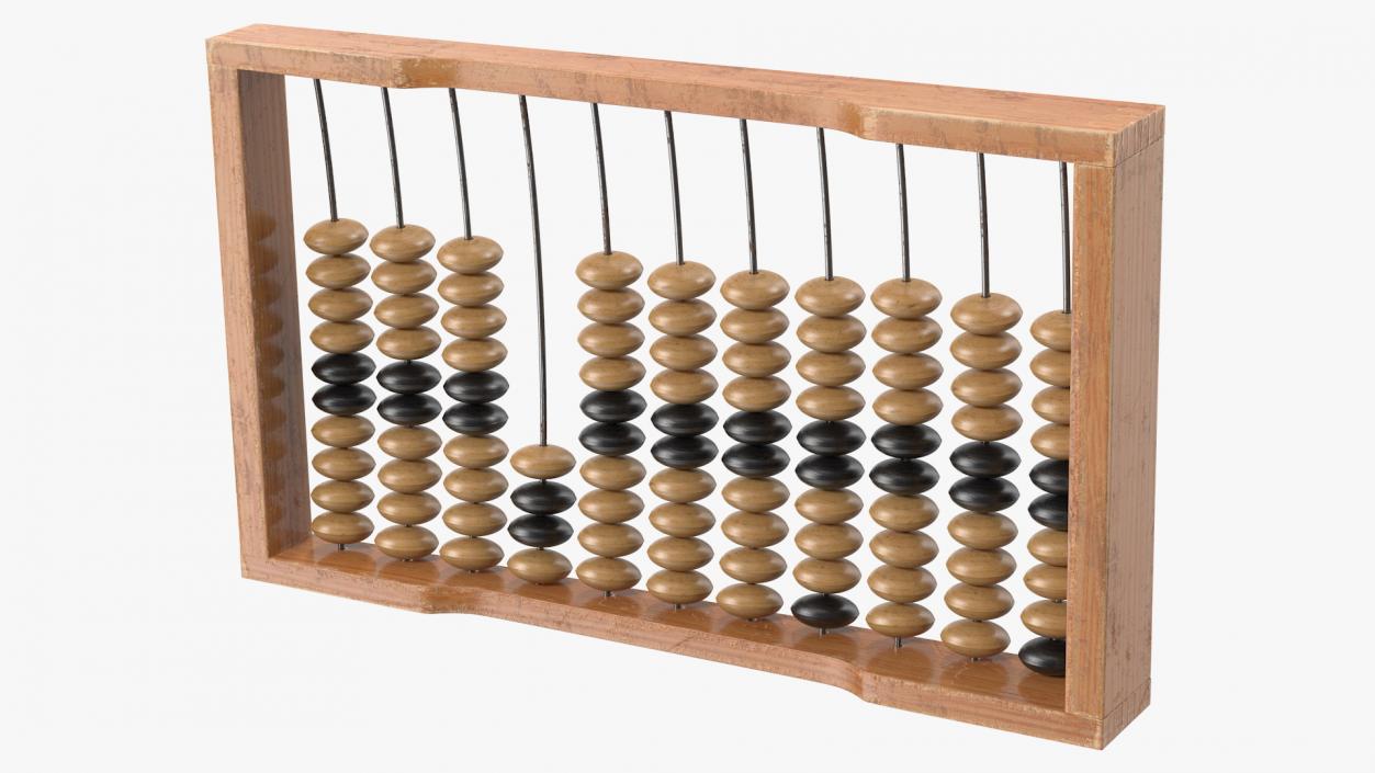 3D Vintage Soviet Wooden Abacus model