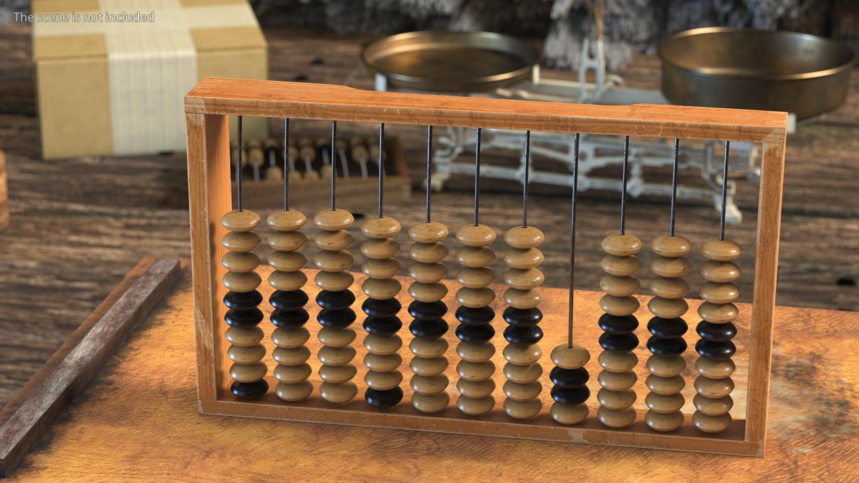 3D Vintage Soviet Wooden Abacus model