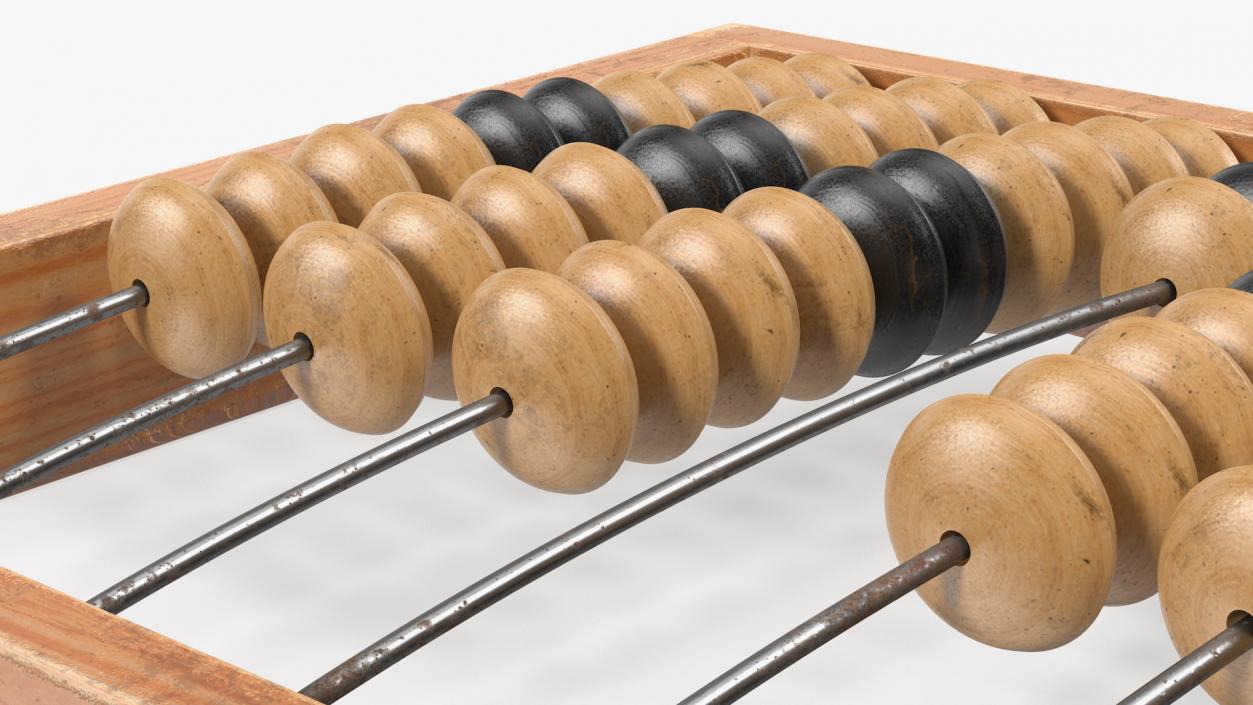 3D Vintage Soviet Wooden Abacus model