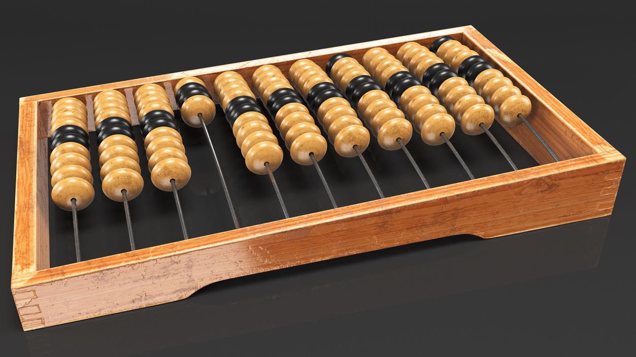 3D Vintage Soviet Wooden Abacus model