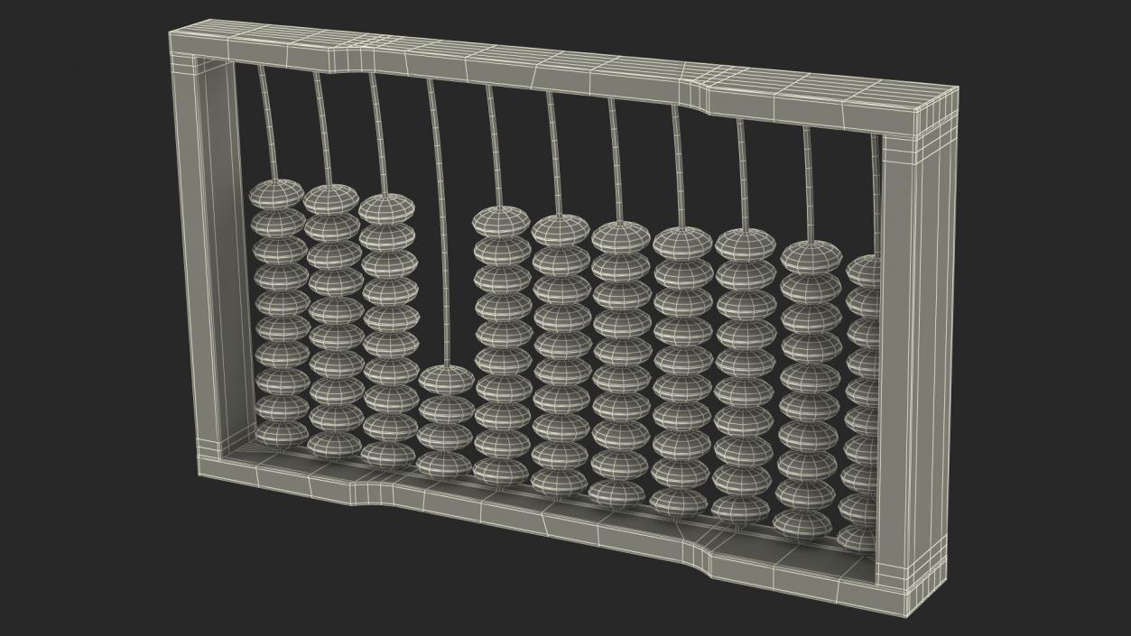 3D Vintage Soviet Wooden Abacus model