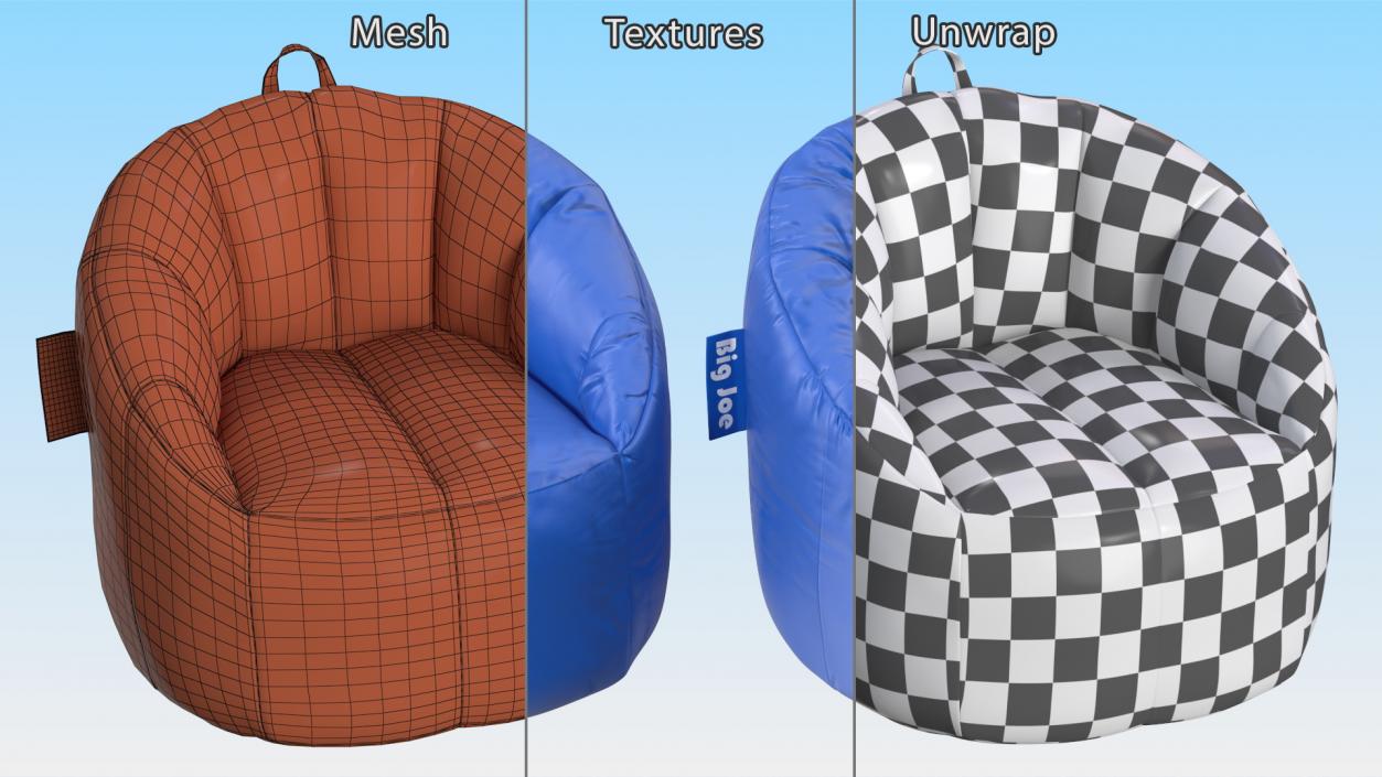 3D Bean Bag Big Joe Blue