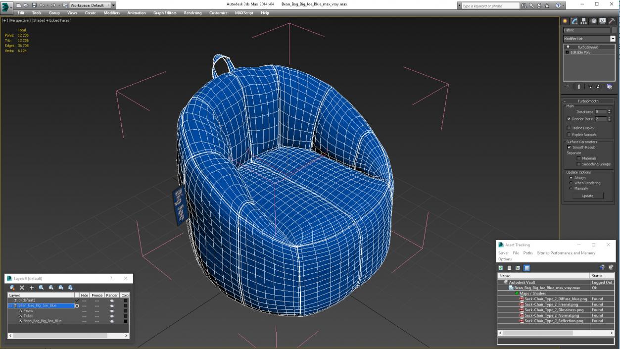 3D Bean Bag Big Joe Blue