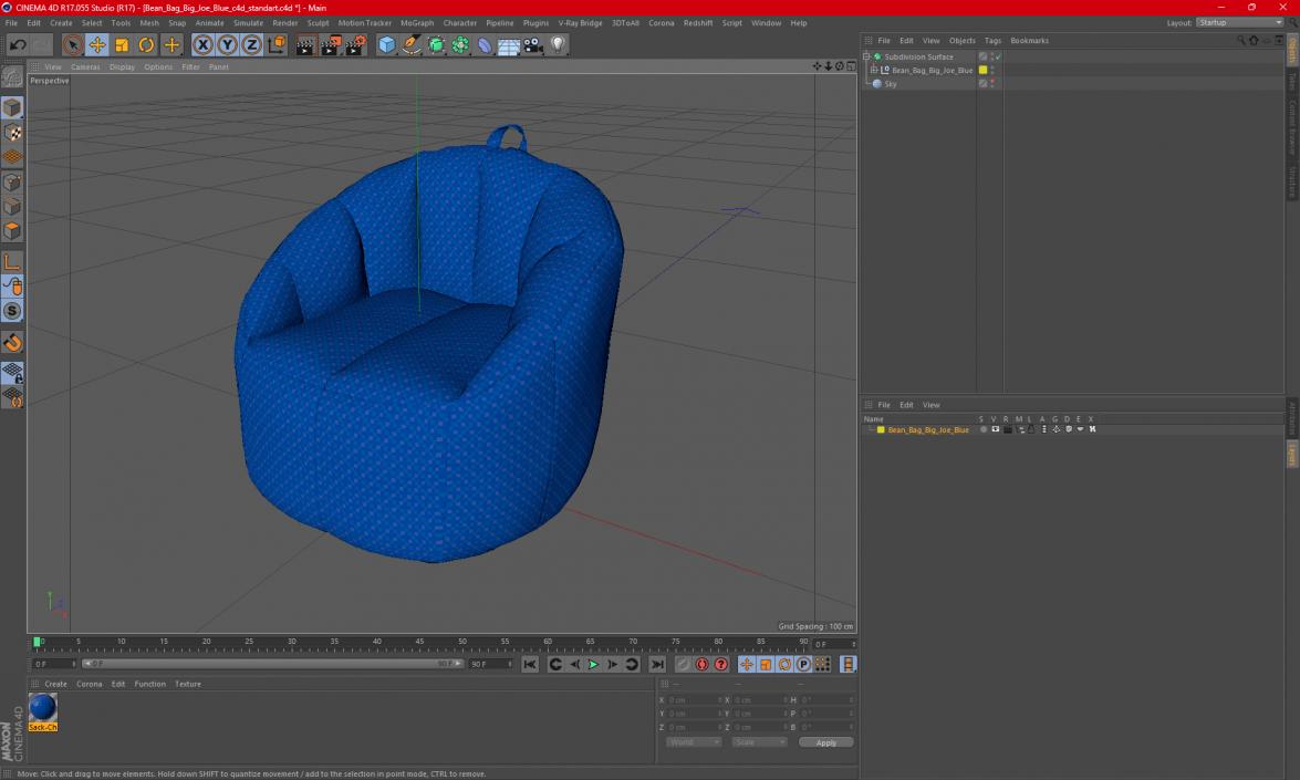 3D Bean Bag Big Joe Blue