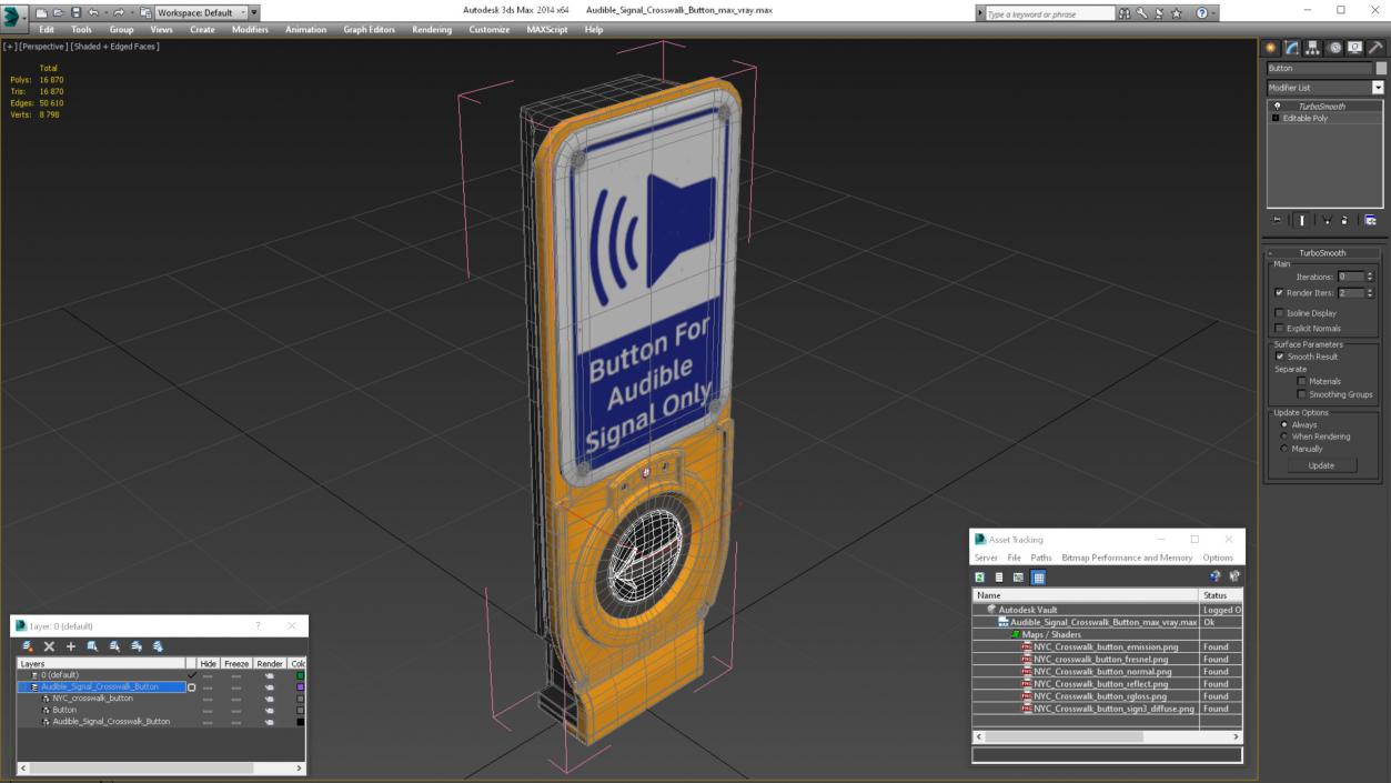 Audible Signal Crosswalk Button(1) 3D model