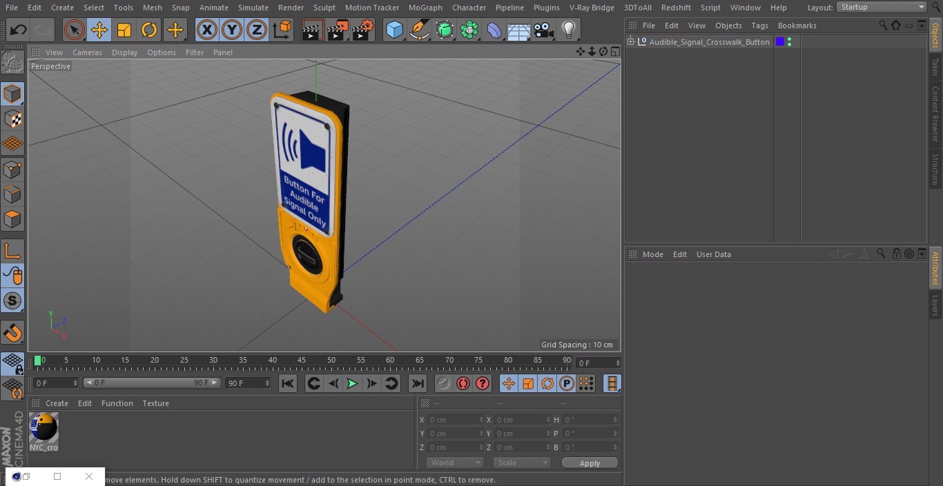 Audible Signal Crosswalk Button(1) 3D model