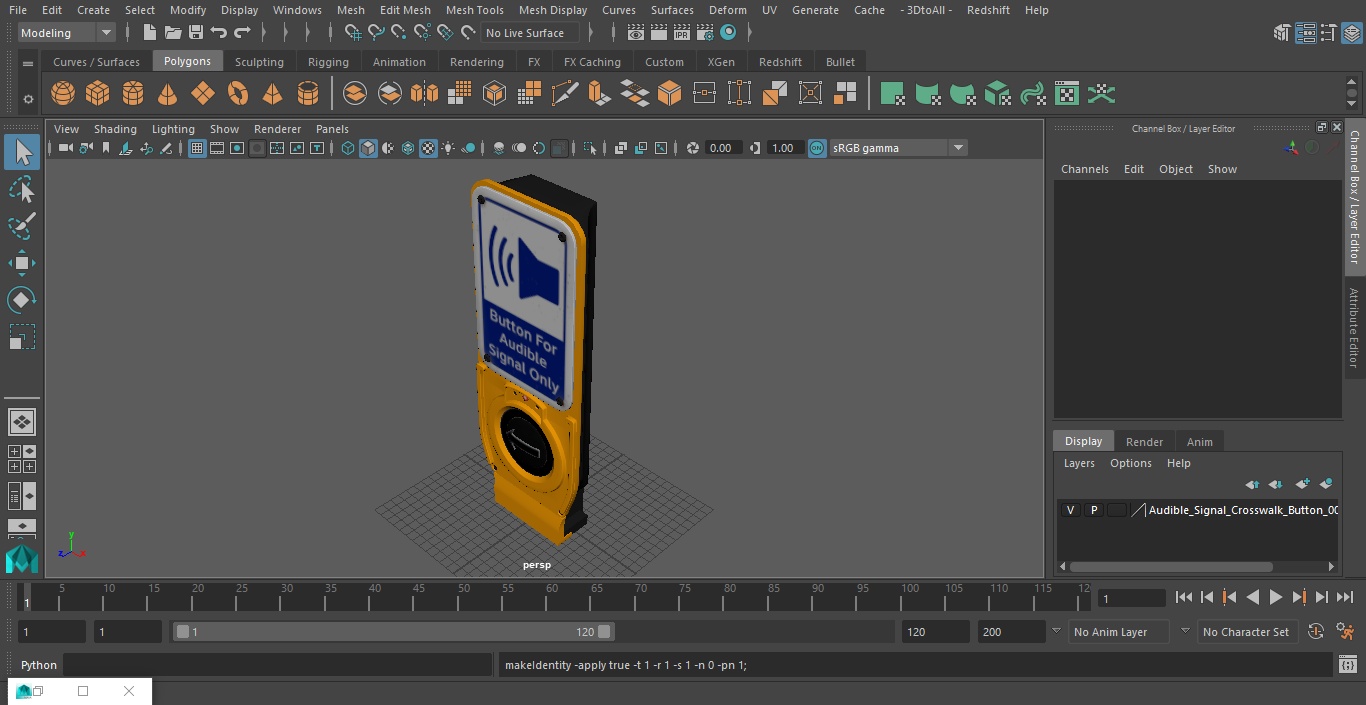 Audible Signal Crosswalk Button(1) 3D model