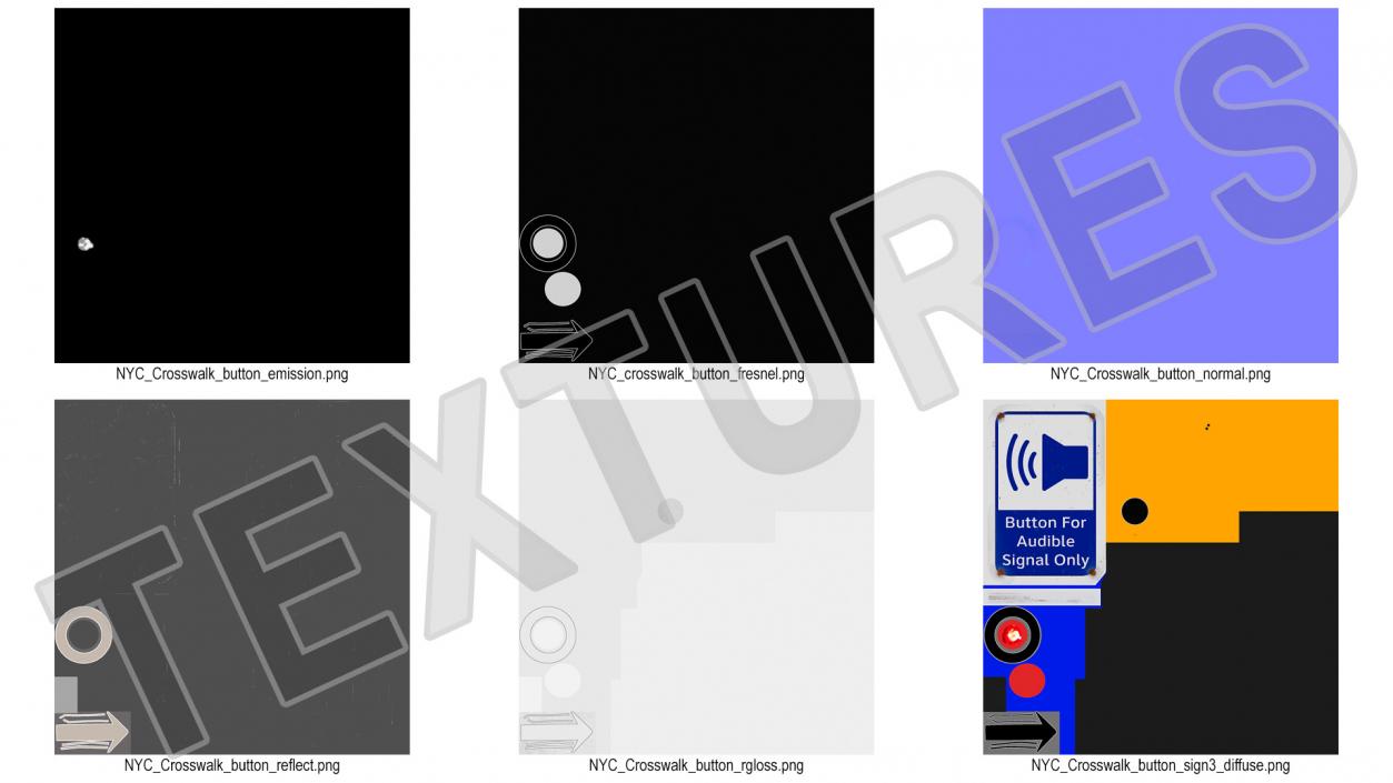 Audible Signal Crosswalk Button(1) 3D model