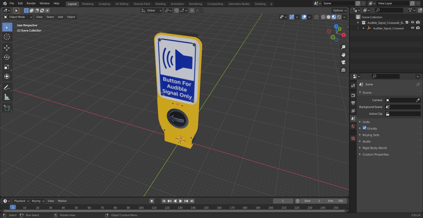 Audible Signal Crosswalk Button(1) 3D model