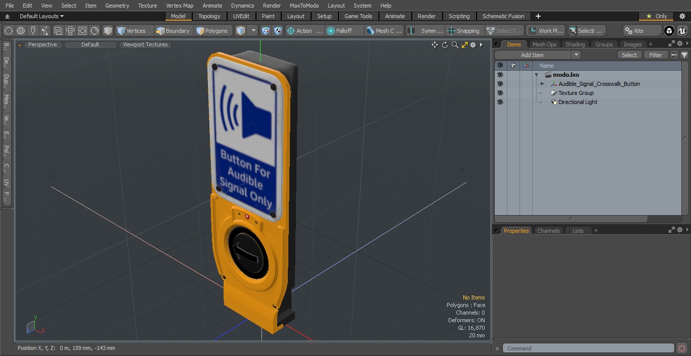 Audible Signal Crosswalk Button(1) 3D model