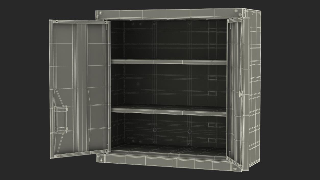 3D model Steel Garage Wall Cabinet Grey