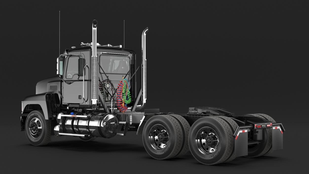 3D 2025 Straight Truck Black Simplified