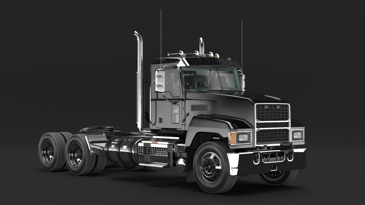 3D 2025 Straight Truck Black Simplified