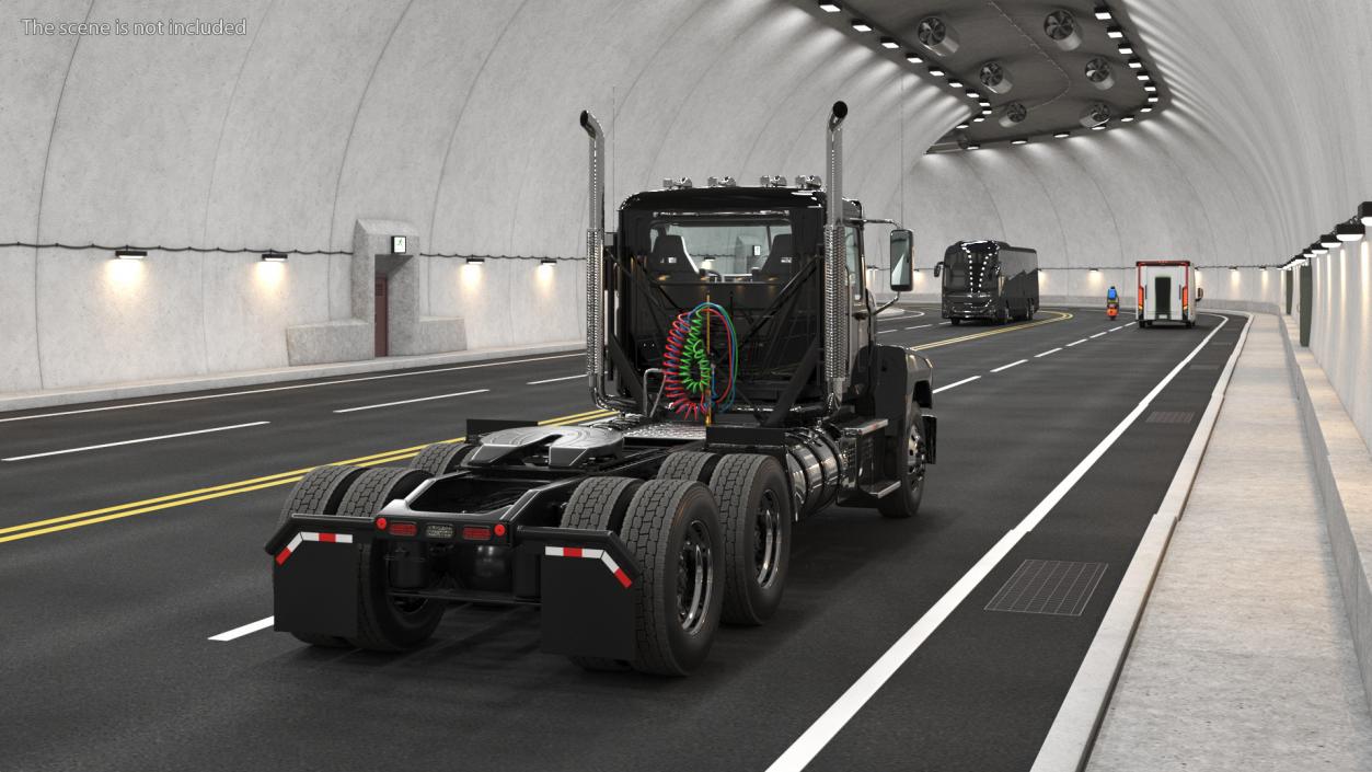 3D 2025 Straight Truck Black Simplified