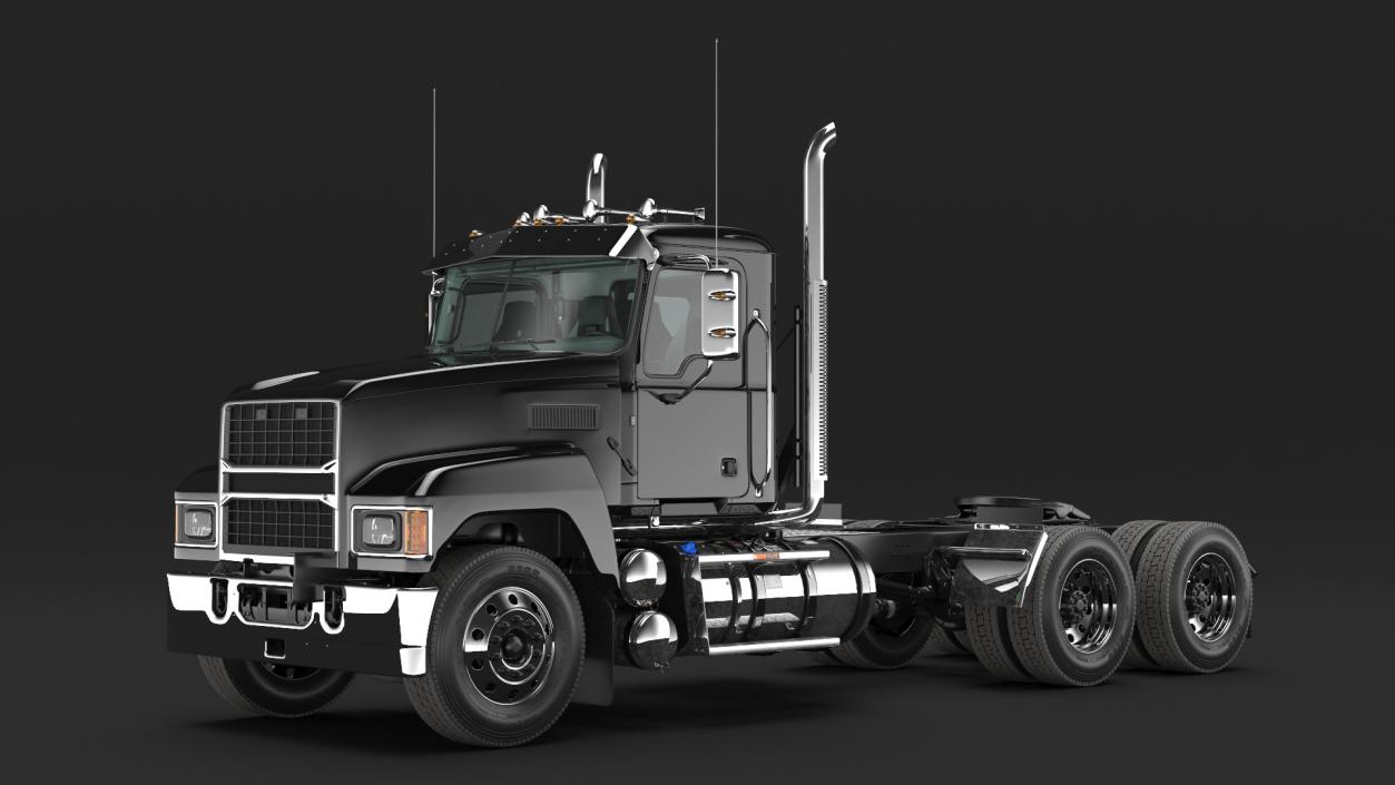 3D 2025 Straight Truck Black Simplified