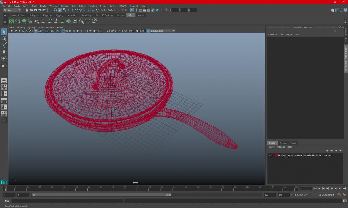 HexClad Hybrid Nonstick Pan with Lid 12-inch 3D model