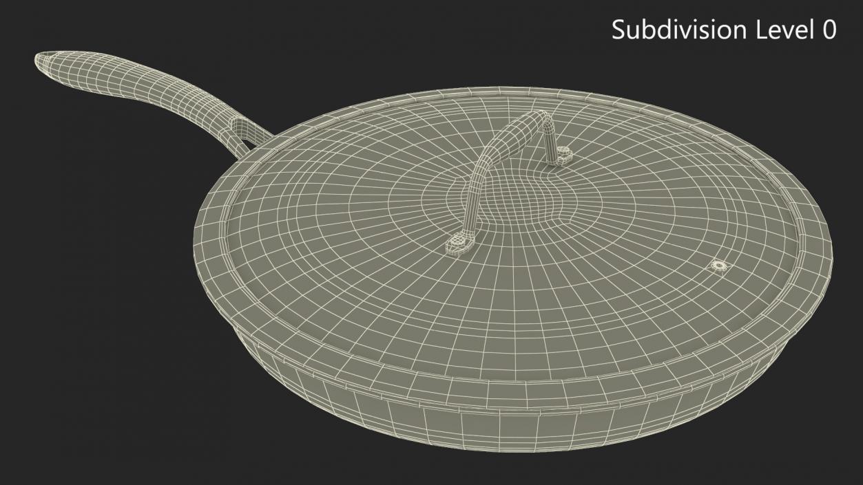 HexClad Hybrid Nonstick Pan with Lid 12-inch 3D model