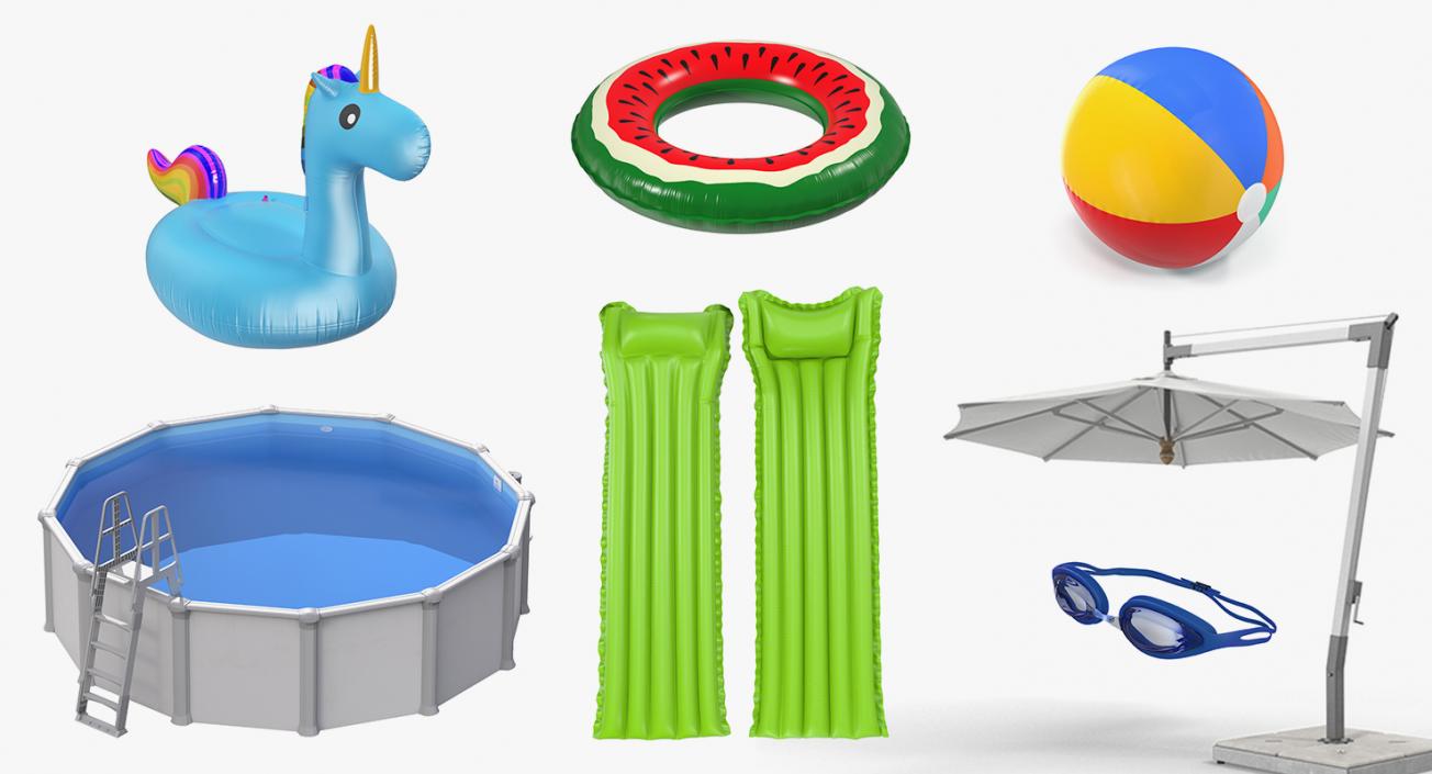 Swimming Pool and Accessories Collection 4 3D