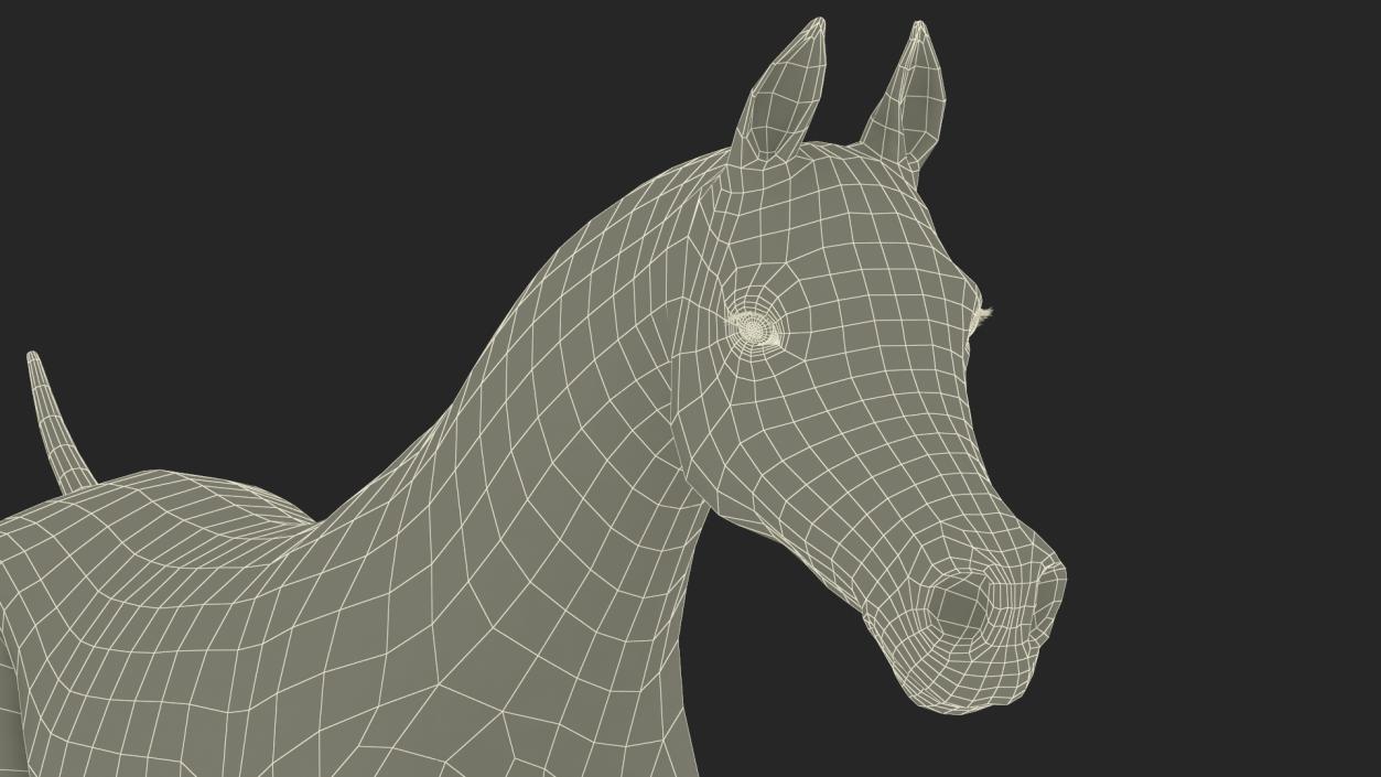 3D model Galloping Arabian Horse Gray Dappled Fur