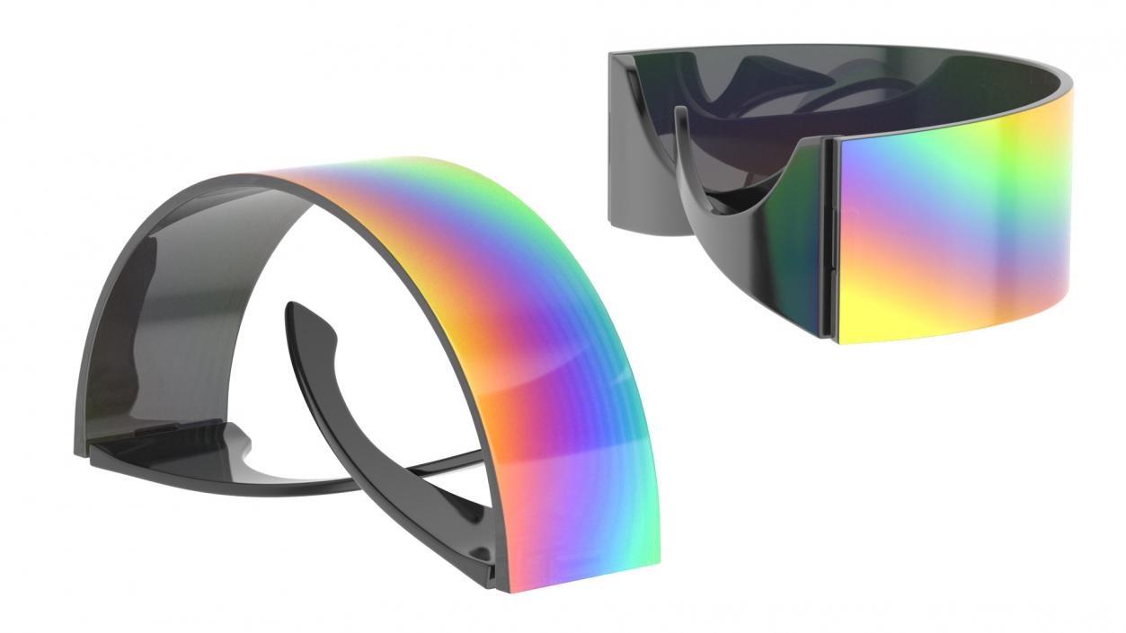 3D Futuristic Rainbow Shield Sunglasses