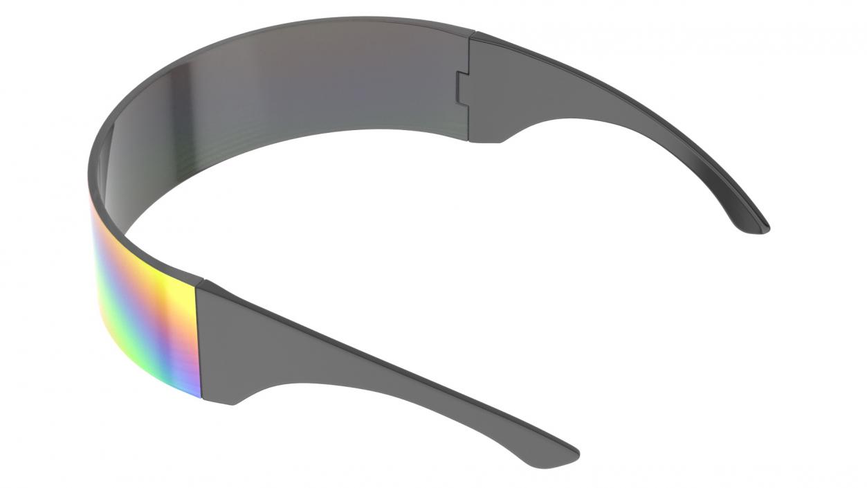 3D Futuristic Rainbow Shield Sunglasses