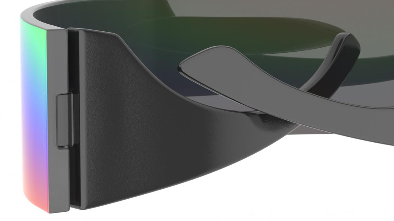 3D Futuristic Rainbow Shield Sunglasses