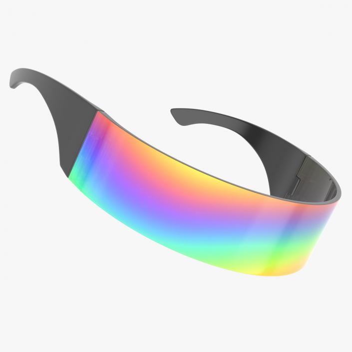 3D Futuristic Rainbow Shield Sunglasses