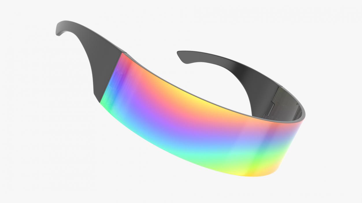 3D Futuristic Rainbow Shield Sunglasses