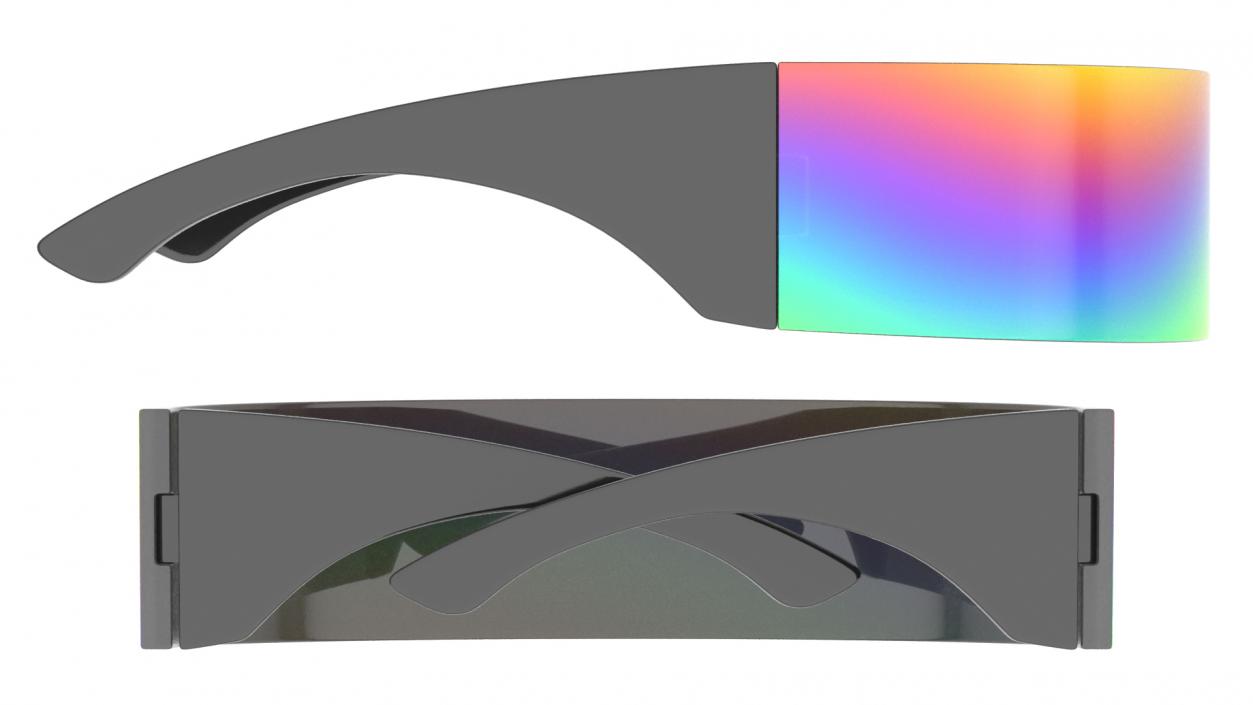 3D Futuristic Rainbow Shield Sunglasses