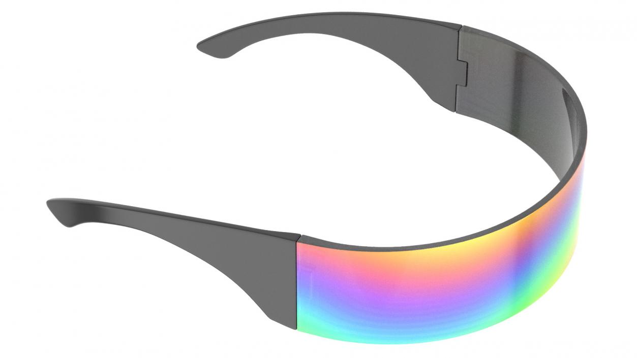 3D Futuristic Rainbow Shield Sunglasses