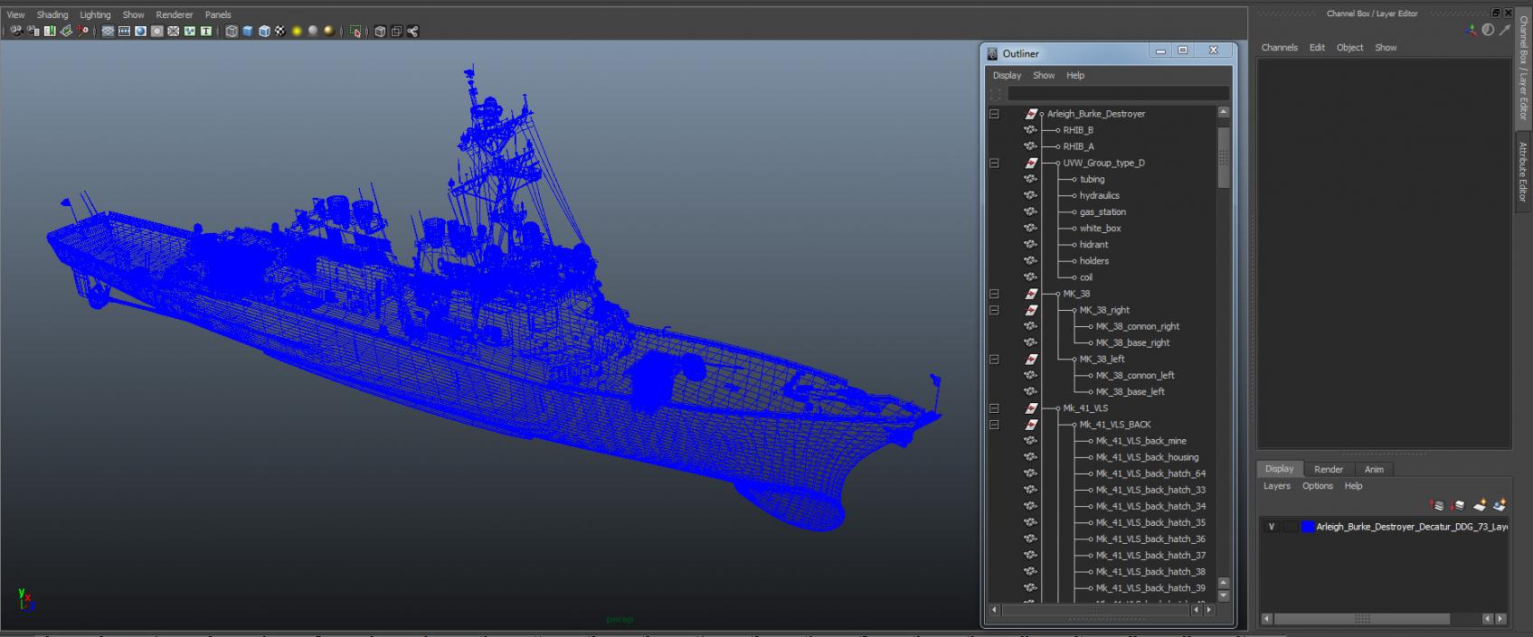 3D Arleigh Burke Destroyer Decatur DDG-73 model