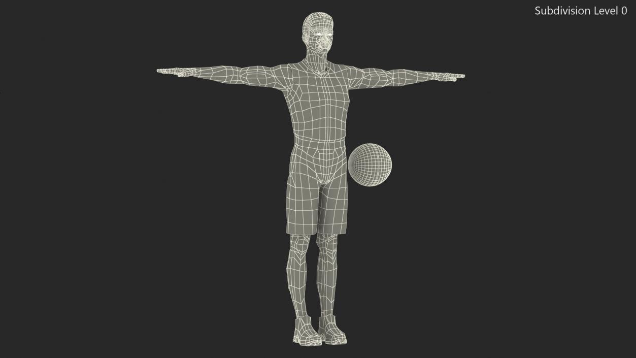 Light Skin Teenager Basketball Player Rigged 3D model