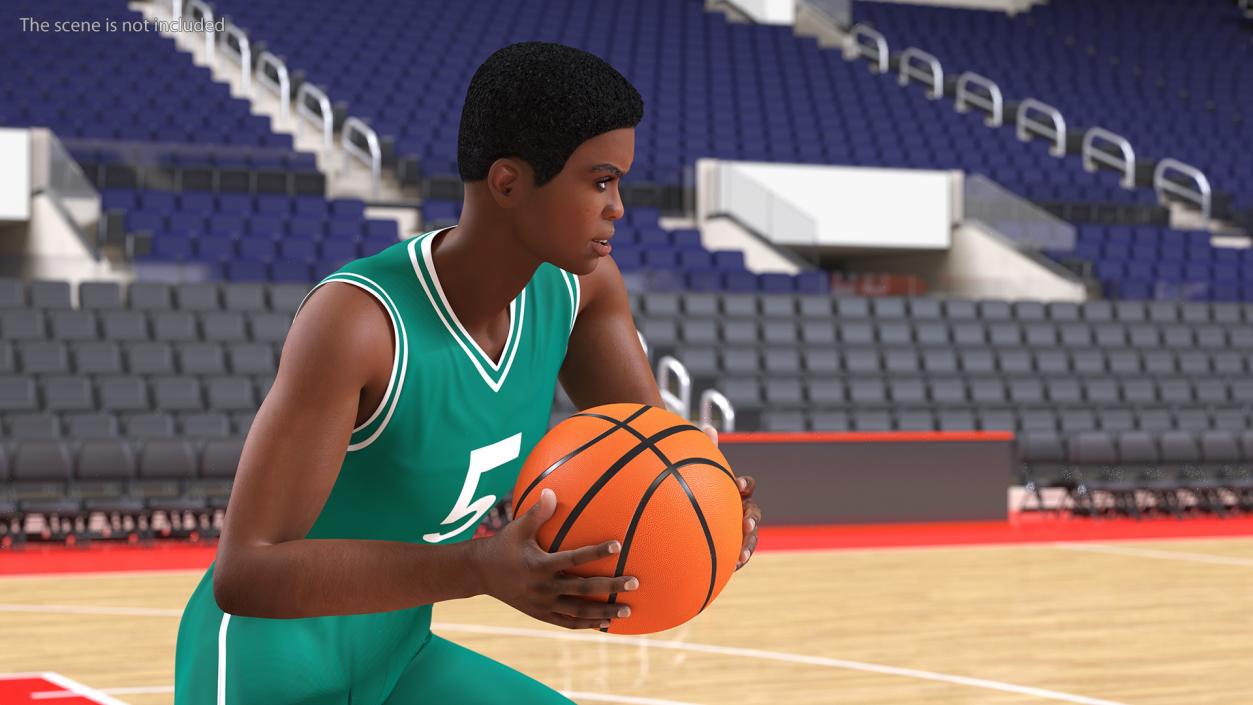 Light Skin Teenager Basketball Player Rigged 3D model