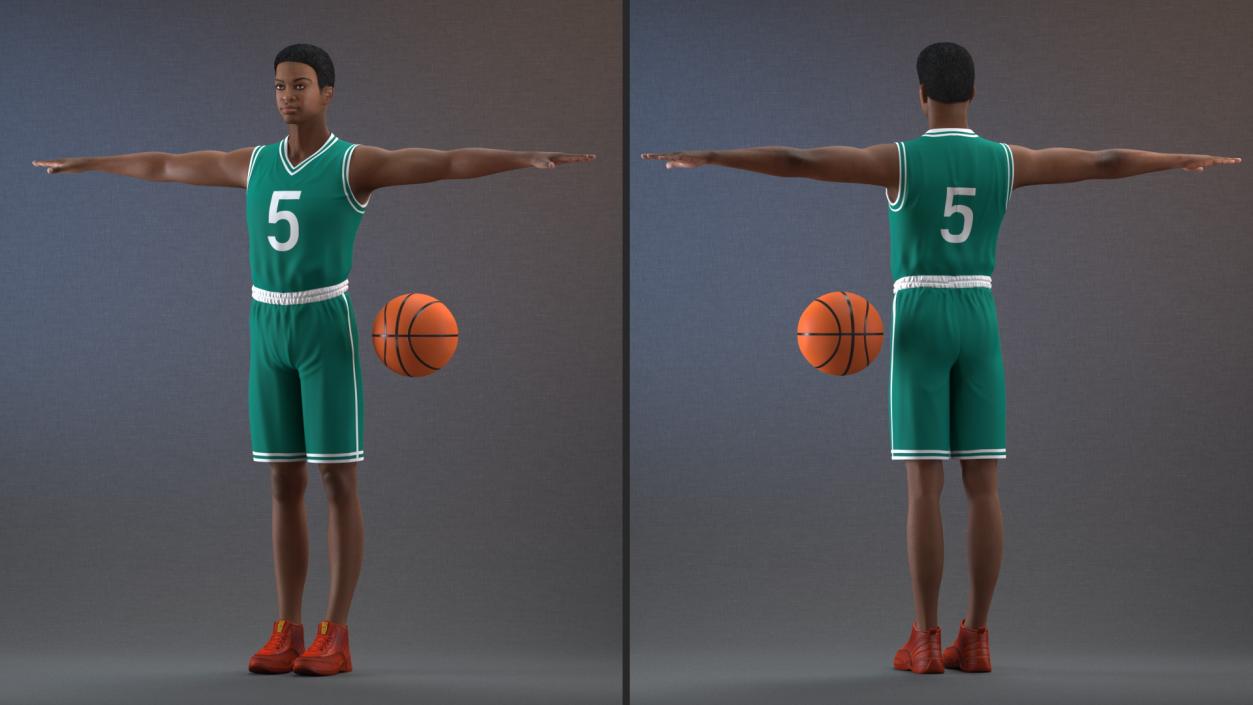 Light Skin Teenager Basketball Player Rigged 3D model