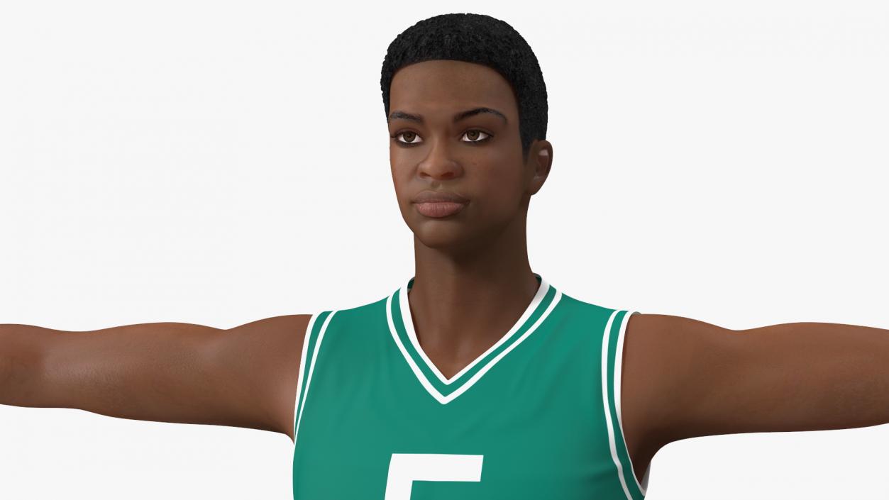 Light Skin Teenager Basketball Player Rigged 3D model