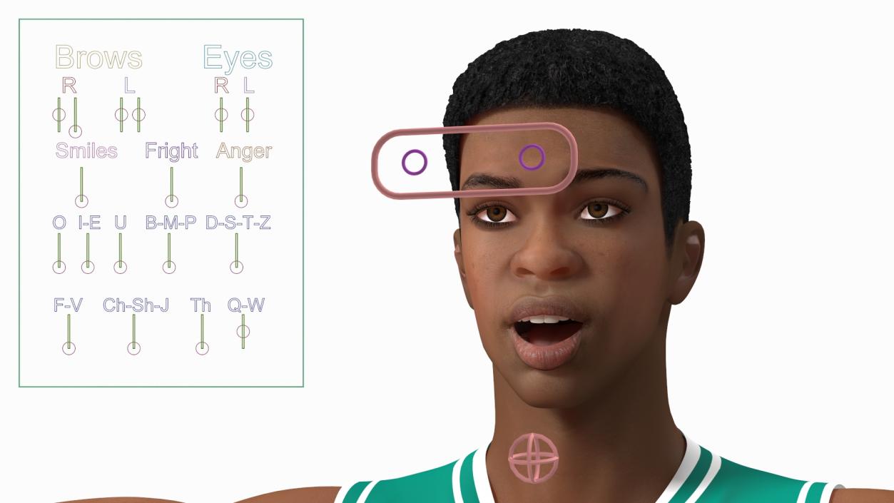 Light Skin Teenager Basketball Player Rigged 3D model